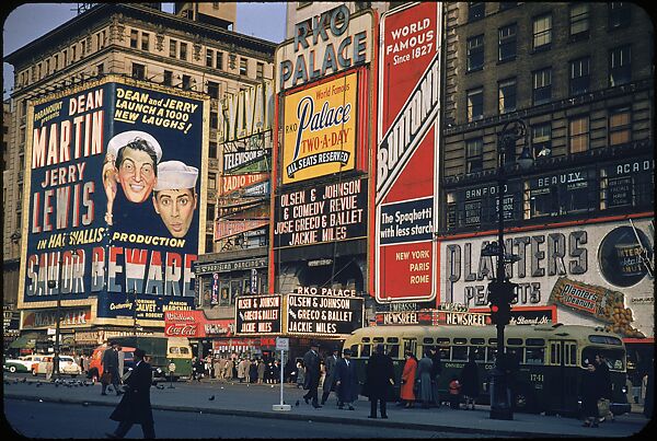 [83 Views of Billboards in Times Square, New York], Walker Evans (American, St. Louis, Missouri 1903–1975 New Haven, Connecticut), Color film transparency