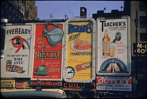 [83 Views of Billboards in Times Square, New York], Walker Evans (American, St. Louis, Missouri 1903–1975 New Haven, Connecticut), Color film transparency