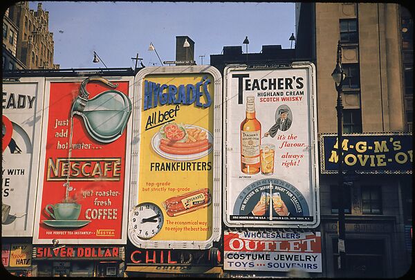[83 Views of Billboards in Times Square, New York], Walker Evans (American, St. Louis, Missouri 1903–1975 New Haven, Connecticut), Color film transparency