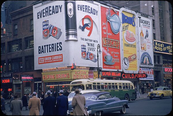 [83 Views of Billboards in Times Square, New York], Walker Evans (American, St. Louis, Missouri 1903–1975 New Haven, Connecticut), Color film transparency