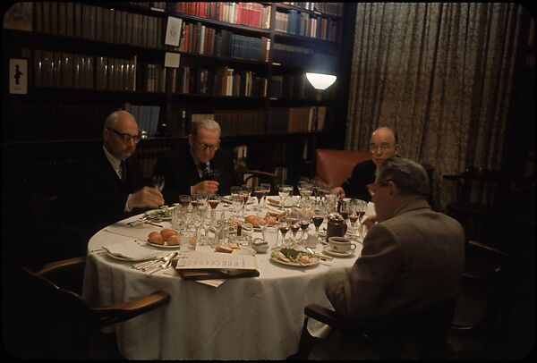 [34 Interior Views of Wine Tasting at the Century Club, New York], Walker Evans (American, St. Louis, Missouri 1903–1975 New Haven, Connecticut), Color film transparency