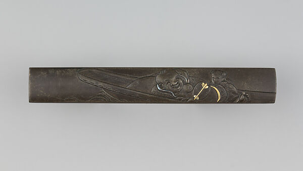 Knife Handle (Kozuka), Copper-silver alloy (shibuichi), gold, silver, Japanese 