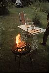 [9 Portraits of Walker Evans at Backyard Barbecue], Unknown (American), Color film transparency