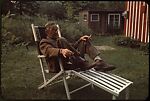 [9 Portraits of Walker Evans at Backyard Barbecue], Unknown (American), Color film transparency