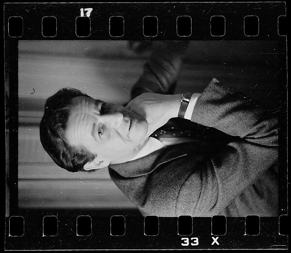 [Two Portraits of James Stern and Two Portraits of Louis Kronenberger at a Party at Harvey Breit's, New York City], Walker Evans (American, St. Louis, Missouri 1903–1975 New Haven, Connecticut), Film negative 