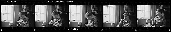 [29 Portraits of Jane Smith Evans, Walker Evans, and Young Boy, Possibly Michael Voorhees, and Views of Walker Evans's House in Old Lyme, Connecticut], Walker Evans (American, St. Louis, Missouri 1903–1975 New Haven, Connecticut), Film negative