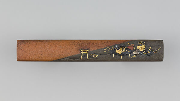 Knife Handle (Kozuka), Copper, gold, silver, copper-gold alloy (shakudō), Japanese 