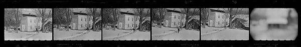 [30 Portraits of Penelope Andrews in Hooded Jacket and Architectural Views], Walker Evans (American, St. Louis, Missouri 1903–1975 New Haven, Connecticut), Film negative 
