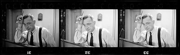 [4 Portraits of Walker Evans Seated at Desk], Walker Evans (American, St. Louis, Missouri 1903–1975 New Haven, Connecticut), Film negative 