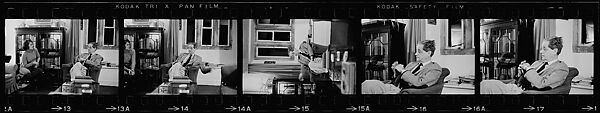 [34 Portraits of Unidentified Men and Women Before Bookcases], Walker Evans (American, St. Louis, Missouri 1903–1975 New Haven, Connecticut), Film negative