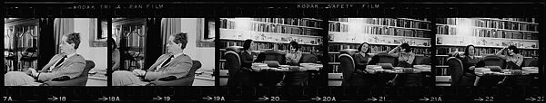 [34 Portraits of Unidentified Men and Women Before Bookcases], Walker Evans (American, St. Louis, Missouri 1903–1975 New Haven, Connecticut), Film negative