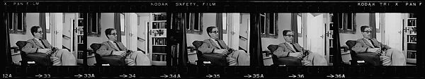 [34 Portraits of Unidentified Men and Women Before Bookcases], Walker Evans (American, St. Louis, Missouri 1903–1975 New Haven, Connecticut), Film negative