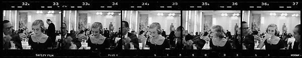 [Five 35mm Film Frames: Portraits of Balena Cross at Party], Walker Evans (American, St. Louis, Missouri 1903–1975 New Haven, Connecticut), Film negative 