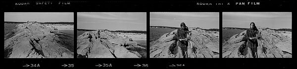 [109 Portraits of Michael Lesy, Liz Lesy, Jerry Thompson, and Walker Evans at Evans's House in Old Lyme and at Old Black Point Beach, Connecticut], Walker Evans (American, St. Louis, Missouri 1903–1975 New Haven, Connecticut), Film negative