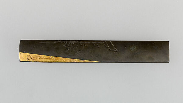 Knife Handle (Kozuka), Iron, copper-silver alloy (shibuichi), gold, silver, copper-gold alloy (shakudō), Japanese