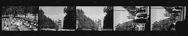 [Five 35mm Film Frames: Views of a Park and Stone Gate, Possibly England], Walker Evans (American, St. Louis, Missouri 1903–1975 New Haven, Connecticut), Film negative 