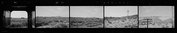 [117 Views of California Landscape from Train Window and 3 Portraits of Unidentified Woman in Restaurant], Walker Evans (American, St. Louis, Missouri 1903–1975 New Haven, Connecticut), Film negative
