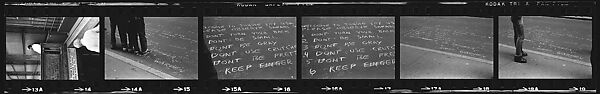 [340 Street Scenes, Including Pedestrians, Grafitti, Storefronts and Interiors, New York City], Walker Evans (American, St. Louis, Missouri 1903–1975 New Haven, Connecticut), Film negative