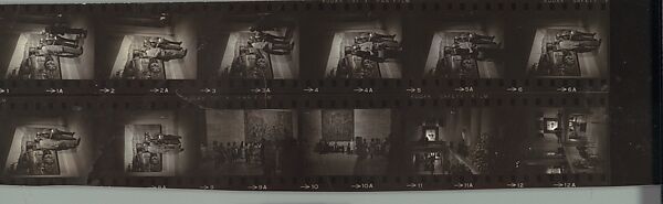 [12 Views of Walker Evans Before Murals at "Walker Evans" Travelling Exhibition, Museum of Fine Art, Boston], Unknown (American), Gelatin silver print 