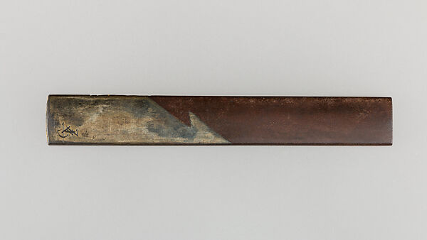 Knife Handle (Kozuka), Iron, copper-silver alloy (shibuichi), gold, Japanese