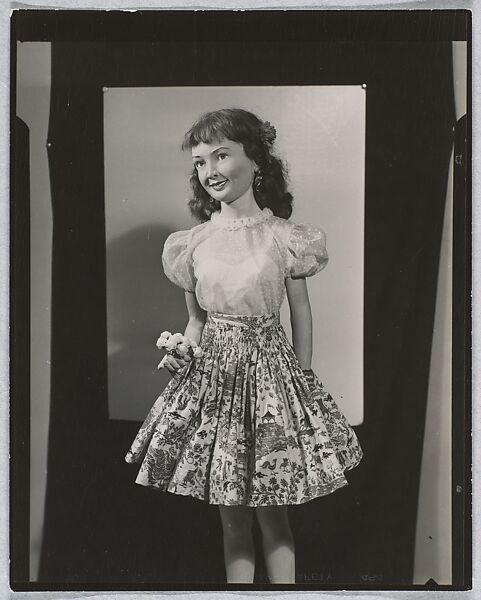 [Painted Plaster Figure of Girl in Floral Skirt], Morton Bartlett (American, 1909–1992), Gelatin silver print 