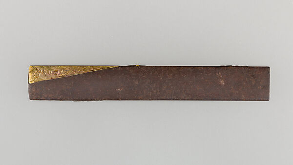 Knife Handle (Kozuka), Iron, gold, silver, copper-silver alloy (shibuichi), Japanese