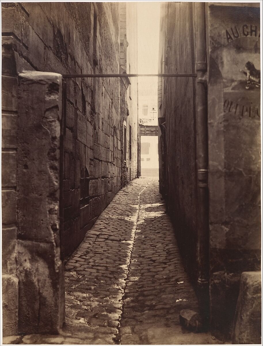 Rue du Chat-qui-Pêche (from the Rue de la Huchette), Charles Marville (French, Paris 1813–1879 Paris), Albumen silver print from glass negative 