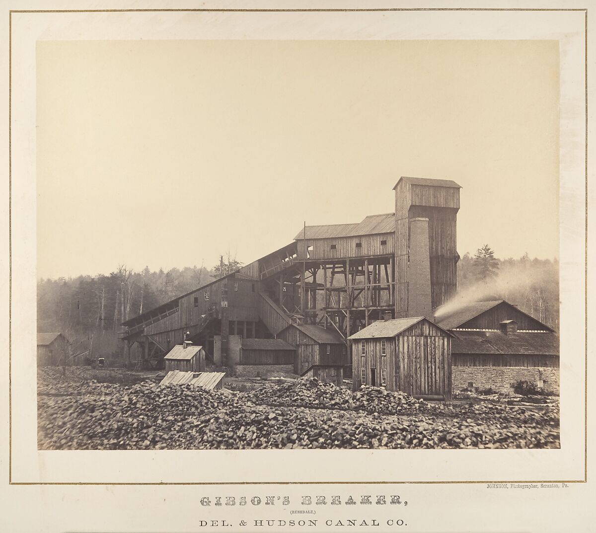 Gibson's Breaker, Rushdale, Pennsylvania, Thomas H. Johnson (American, active 1860s–70s), Albumen silver print from glass negative 