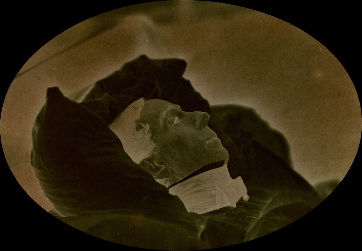Jacques-Joseph Ebelman on his Deathbed, Louis-Rémy Robert (French, 1810–1882), Waxed paper negative 