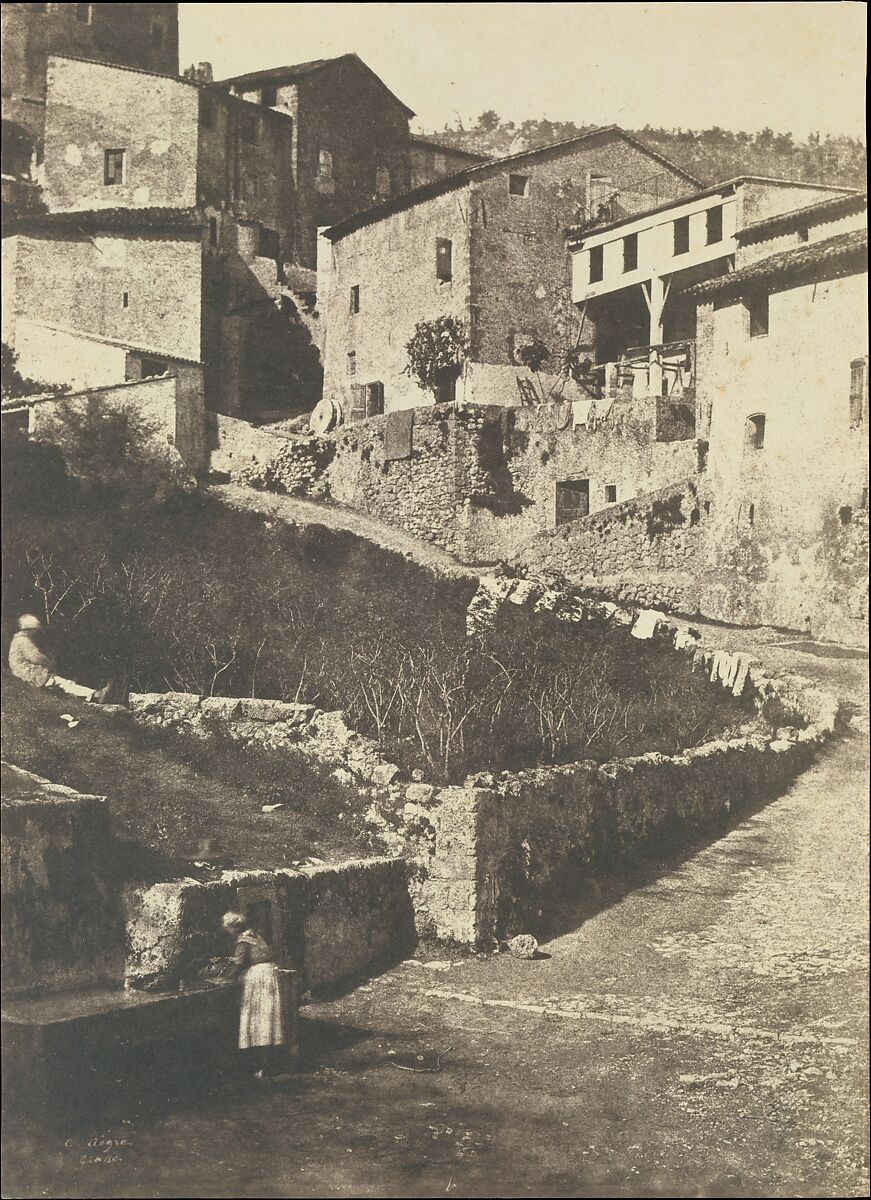 A Street in Grasse, Charles Nègre (French, 1820–1880), Salted paper print from paper negative 