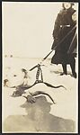 [Woman and Dog on Beach, Far Rockaway, New York]