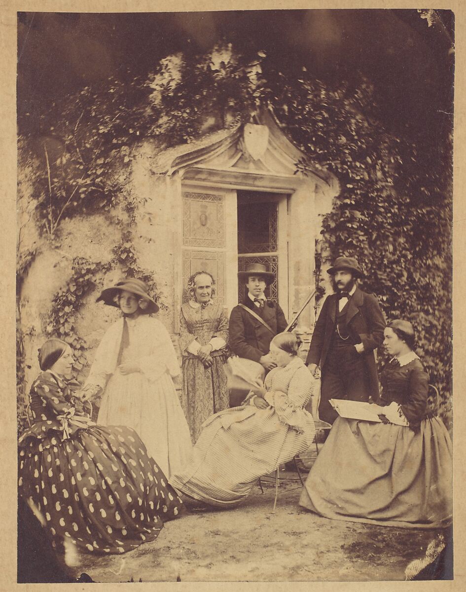 [Claudet Family Group, Chateau de la Roche, Amboise], Francis George Claudet (Canadian, 1837–1906), Salted paper print from glass negative 