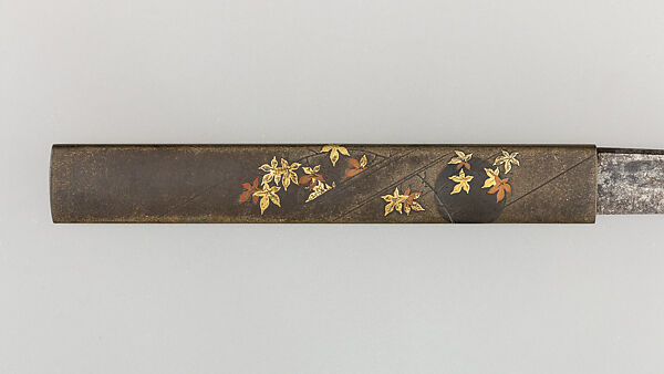 Knife Handle (Kozuka) with Blade, Copper-silver alloy (shibuichi), gold, copper, steel, Japanese