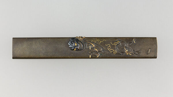 Knife Handle (Kozuka), Copper-silver alloy (shibuichi), copper-gold alloy (shakudō), gold, Japanese 