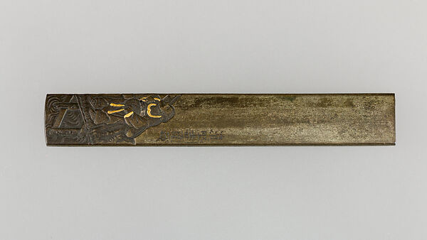 Knife Handle (Kozuka), Copper-silver alloy (shibuichi), silver, gold, Japanese