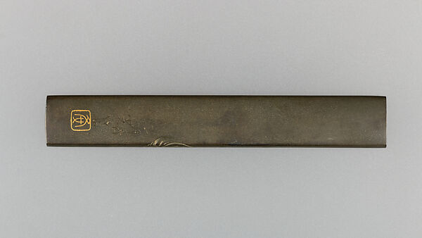 Knife Handle (Kozuka), Copper-silver alloy (shibuichi), gold, Japanese