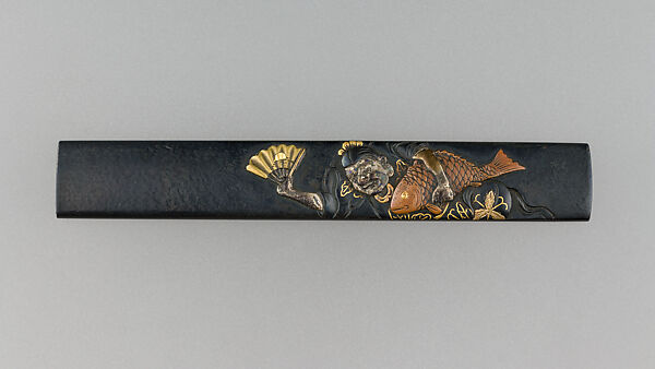 Knife Handle (Kozuka), Copper-gold alloy (shakudō), gold, copper, silver, Japanese 