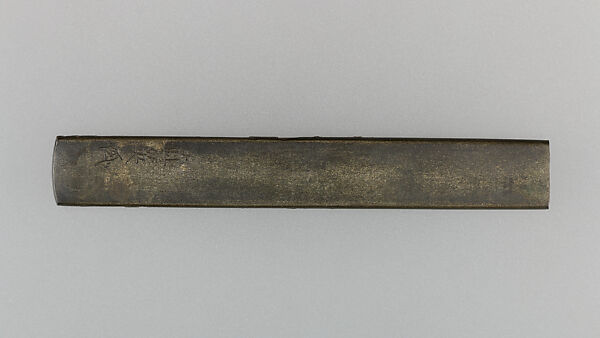 Knife Handle (Kozuka), Copper-silver alloy (shibuichi), gold, Japanese