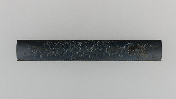 Knife Handle (Kozuka), Copper-gold alloy (shakudō), gold, silver, Japanese