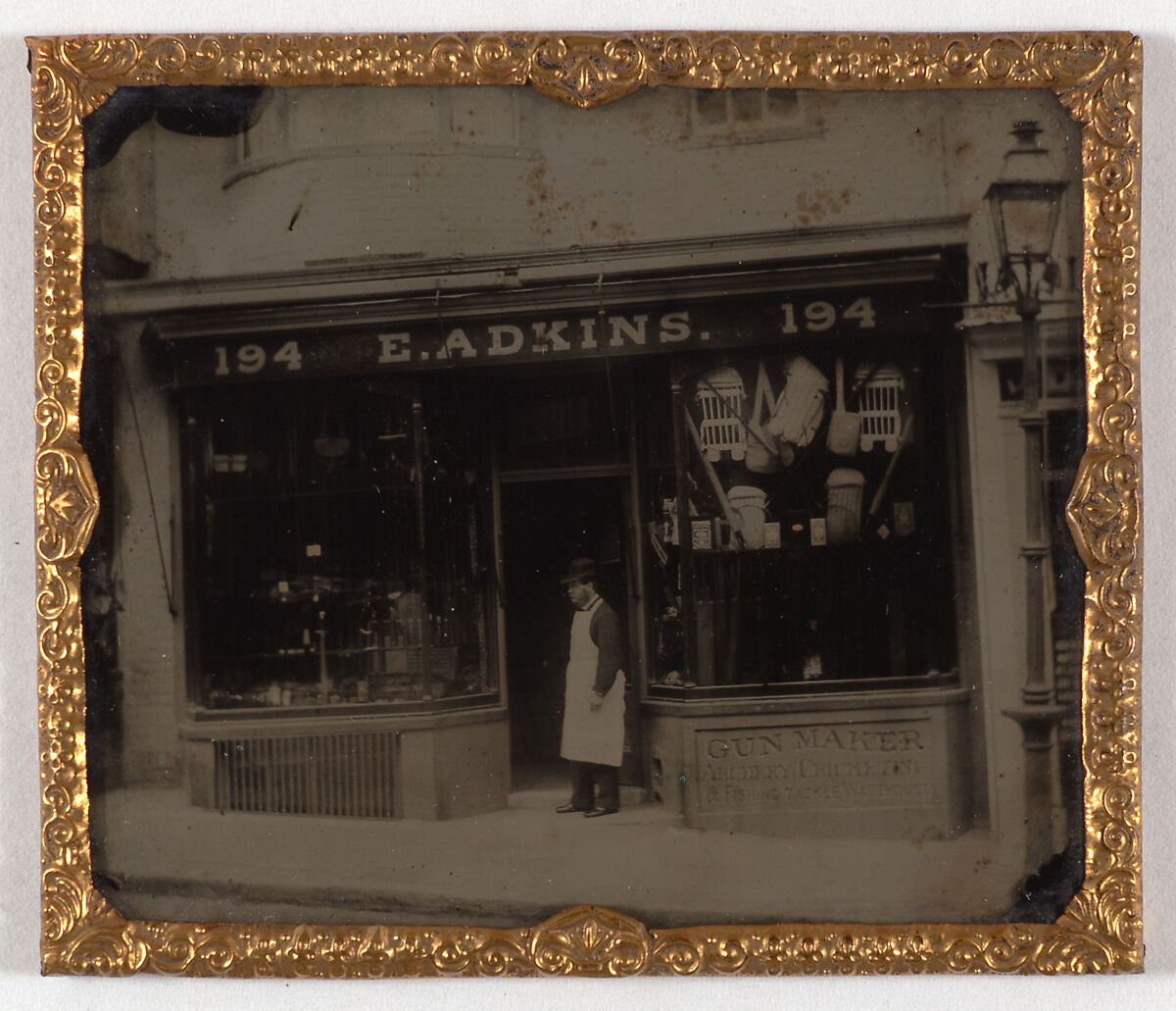 [E. Adkins Gun Merchant], Unknown, Ambrotype 