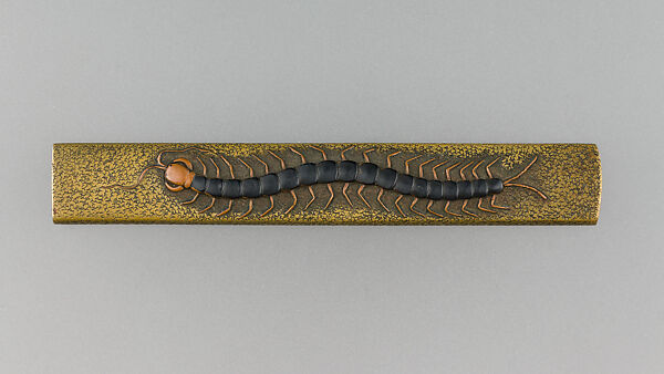 Knife Handle (Kozuka), Copper alloy (sentoku), copper-gold alloy (shakudō), copper, gold, Japanese 