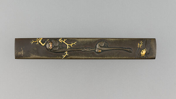 Knife Handle (Kozuka), Copper-silver alloy (shibuichi), gold, copper, Japanese 