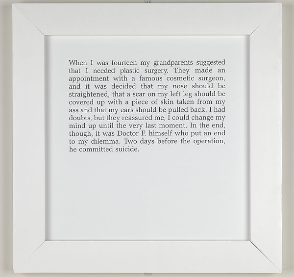 The Plastic Surgery, Sophie Calle (French, born Paris, 1953), Gelatin silver print