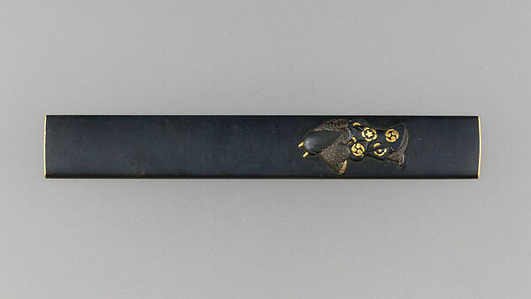 Knife Handle (Kozuka), Copper-gold alloy (shakudō), copper-silver alloy (shibuichi), gold, silver, enameled cloisonné (shippō), Japanese 