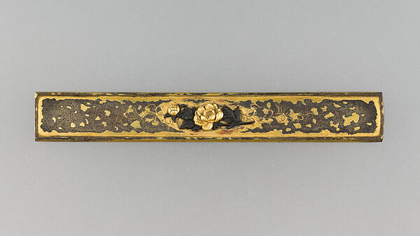 Knife Handle (Kozuka), Silver, gold, iron, Japanese 
