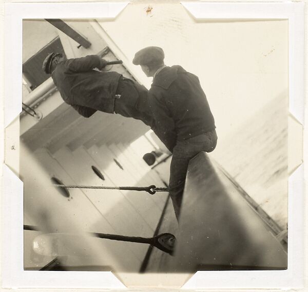 [Two Men on Deck of the M.S. Brigmanger, Pacific Ocean], John Gutmann (American (born Germany), Breslau 1905–1998 San Francisco, California), Gelatin silver print 
