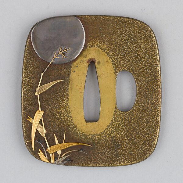 Sword Guard (Tsuba), Brass, gold, silver, copper-gold alloy (shakudō), copper, Japanese