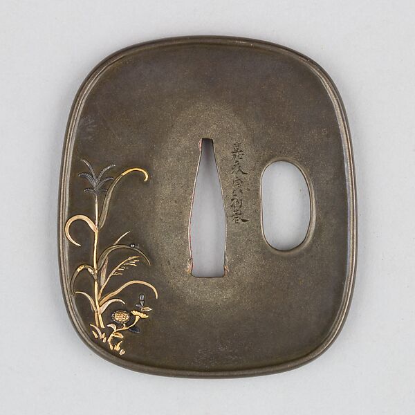 Sword Guard (Tsuba), Copper alloy (nigurome), gold, silver, copper, Japanese