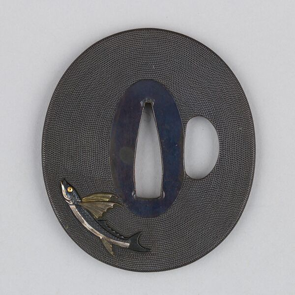 Sword Guard (Tsuba), Copper-gold alloy (shakudō), gold, silver, copper, Japanese