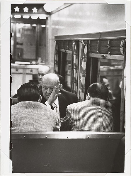 [Men Talking Aboard the Congressional Limited], Robert Frank (American (born Switzerland), Zurich 1924–2019 Inverness, Nova Scotia), Gelatin silver print 